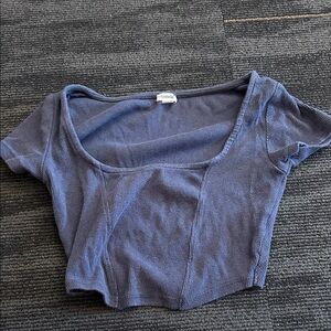 Urban Outfitters Ribbed Blue Crop Top